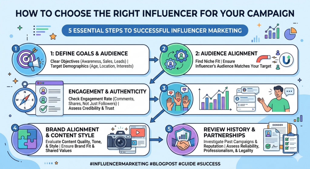 Steps to choosing the right influencer for influencer marketing